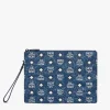 Pouch Mit Handgelenksband Und Reissverschluss In Vintage Denim Jacquard