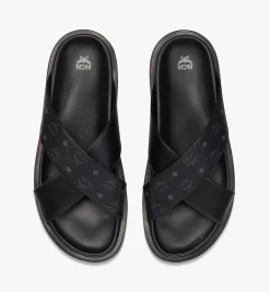 Sandalen In Visetos Leder-Mix