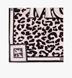 Seidenhalstuch Mit Leopardenmuster Und Logos