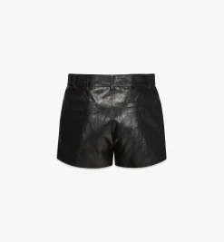 Shorts Aus Geknautschtem Kunstleder Fur Damen