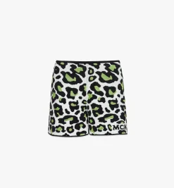 Shorts Aus Jacquard-Strick Mit Leopardenmuster