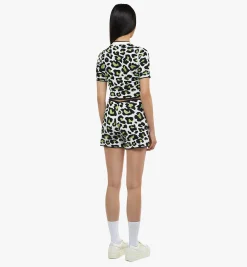 Shorts Aus Jacquard-Strick Mit Leopardenmuster