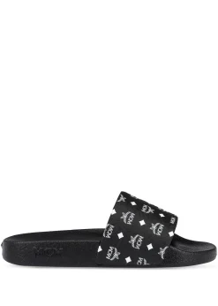 Slides Mit Monogramm-Print