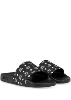 Slides Mit Monogramm-Print