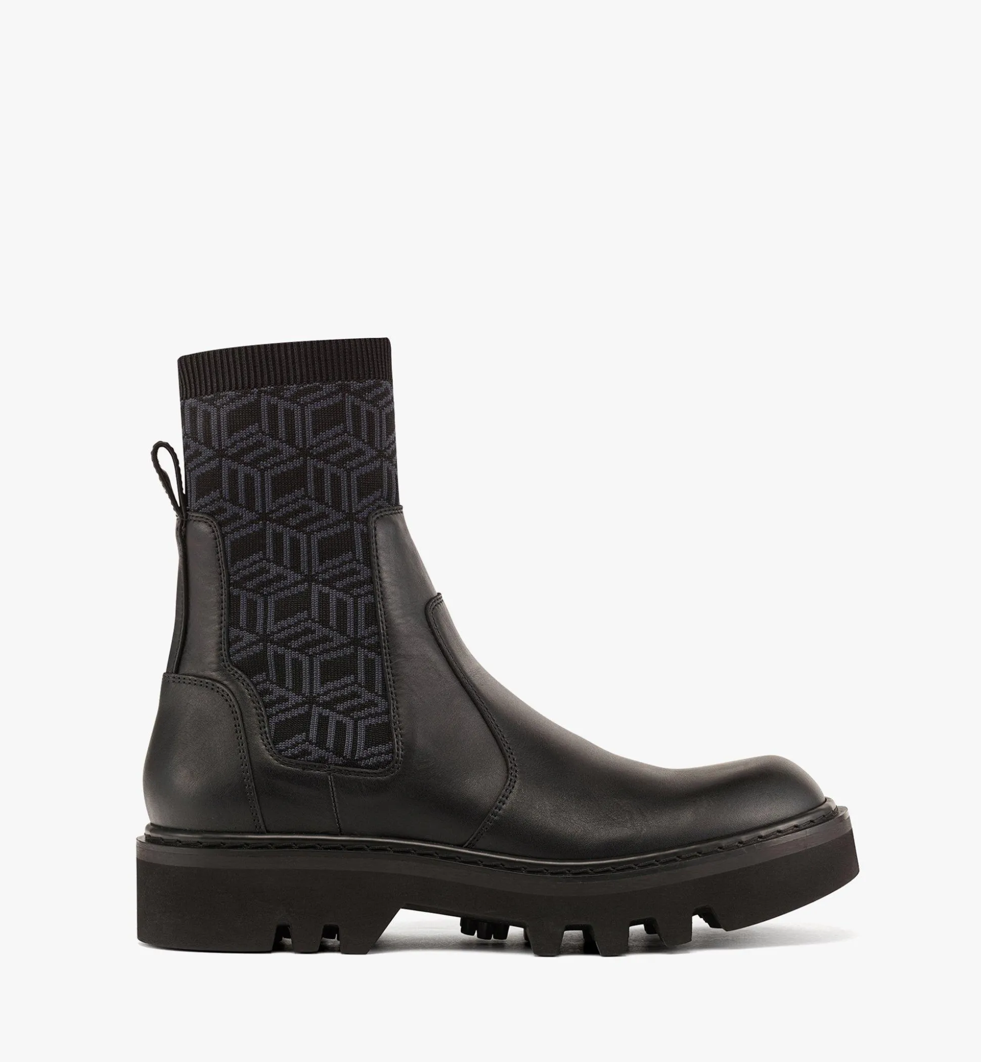 Stiefel Aus Kalbleder Mit Gestricktem Cubic-Monogramm