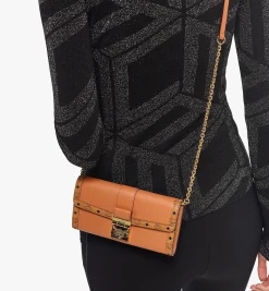 Tracy Portemonnaie Mit Kettenriemen In Leder-Visetos-Mix