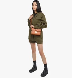 Tracy Schultertasche In Leder-Visetos-Mix
