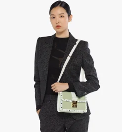 Tracy Schultertasche In Leder-Visetos-Mix