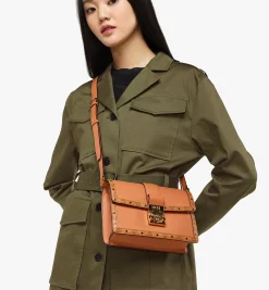 Tracy Schultertasche In Leder-Visetos-Mix
