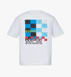 T-Shirt Aus Bio-Baumwolle In Checkerboard Visetos