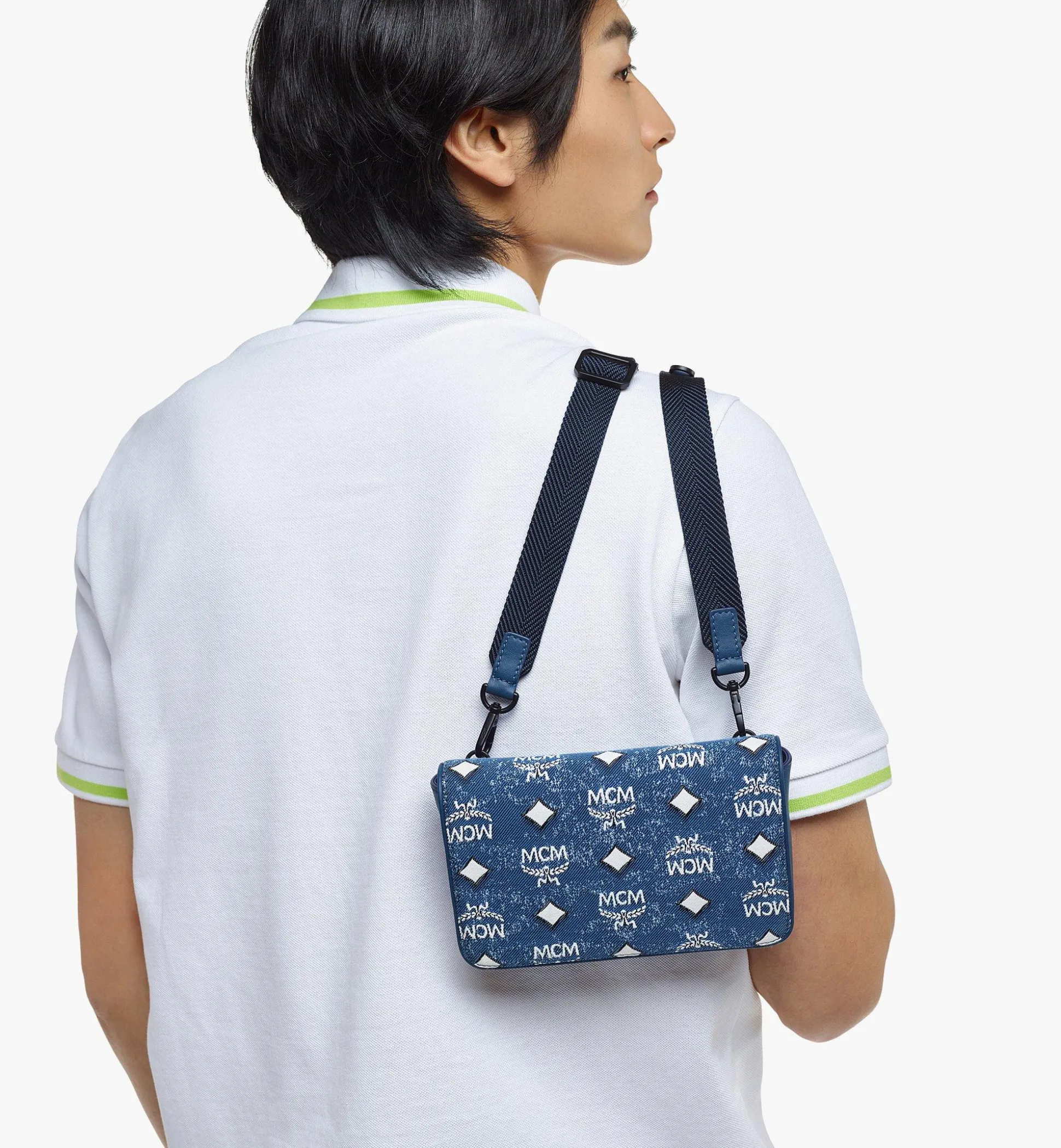 Umhangetasche Aren In Vintage Denim Jacquard