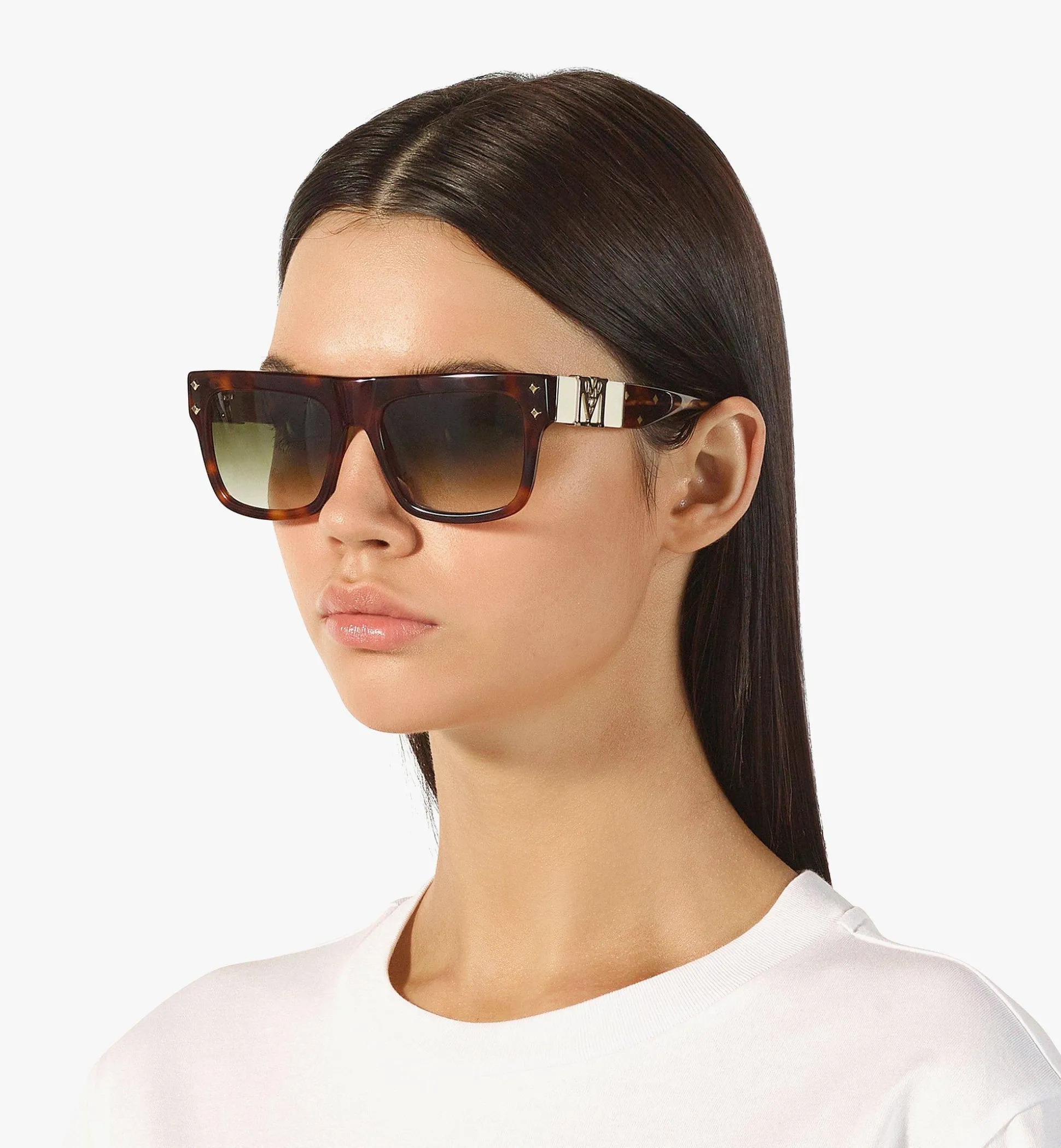 Zweifarbige, Rechteckige Sonnenbrille